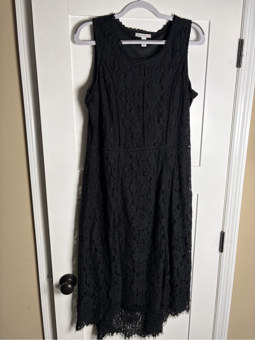 Isaac Mizrahi Black Sleeveless Lace‎ Midi Dress